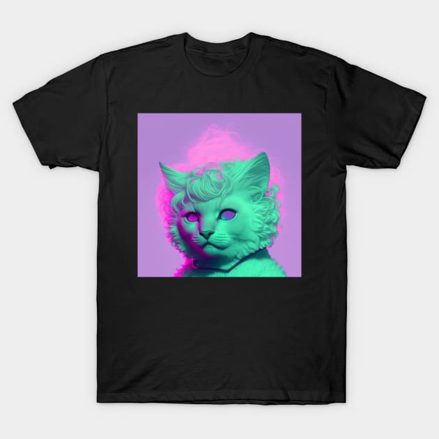 Vapor Wave Cat T-Shirt by TheArtfulAllie